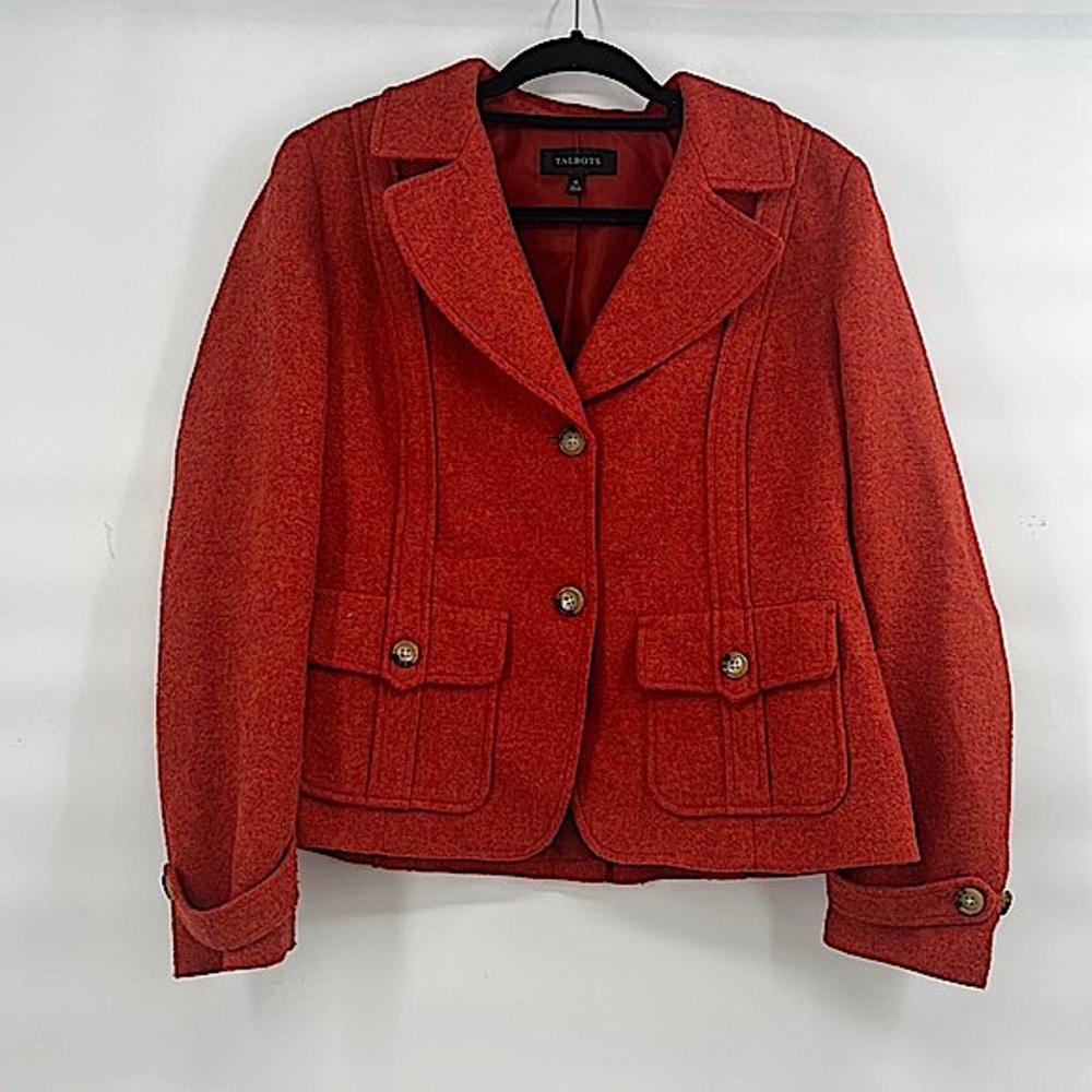 Talbots red wool blazer size 12 academia preppy prep school girl